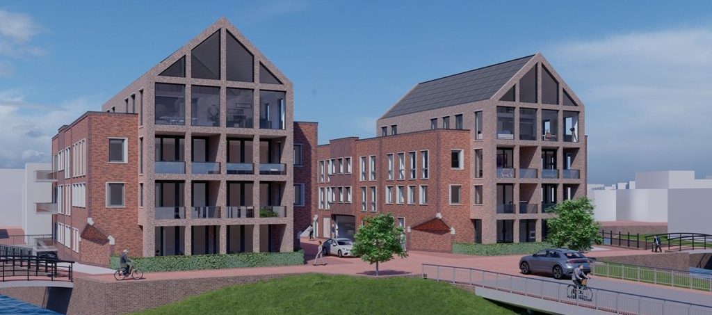 nieuwbouw moderne appartementengebouwen in stadscentrum Coevorden